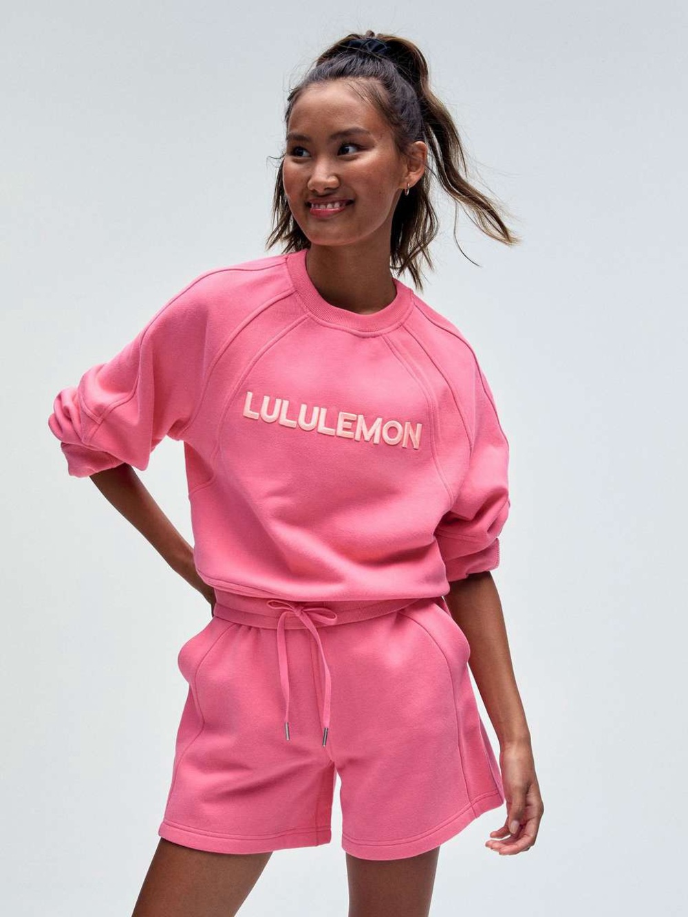 Lululemon Scuba Oversized Pullover Wordmark Sakura Pink XL/XXL EUC